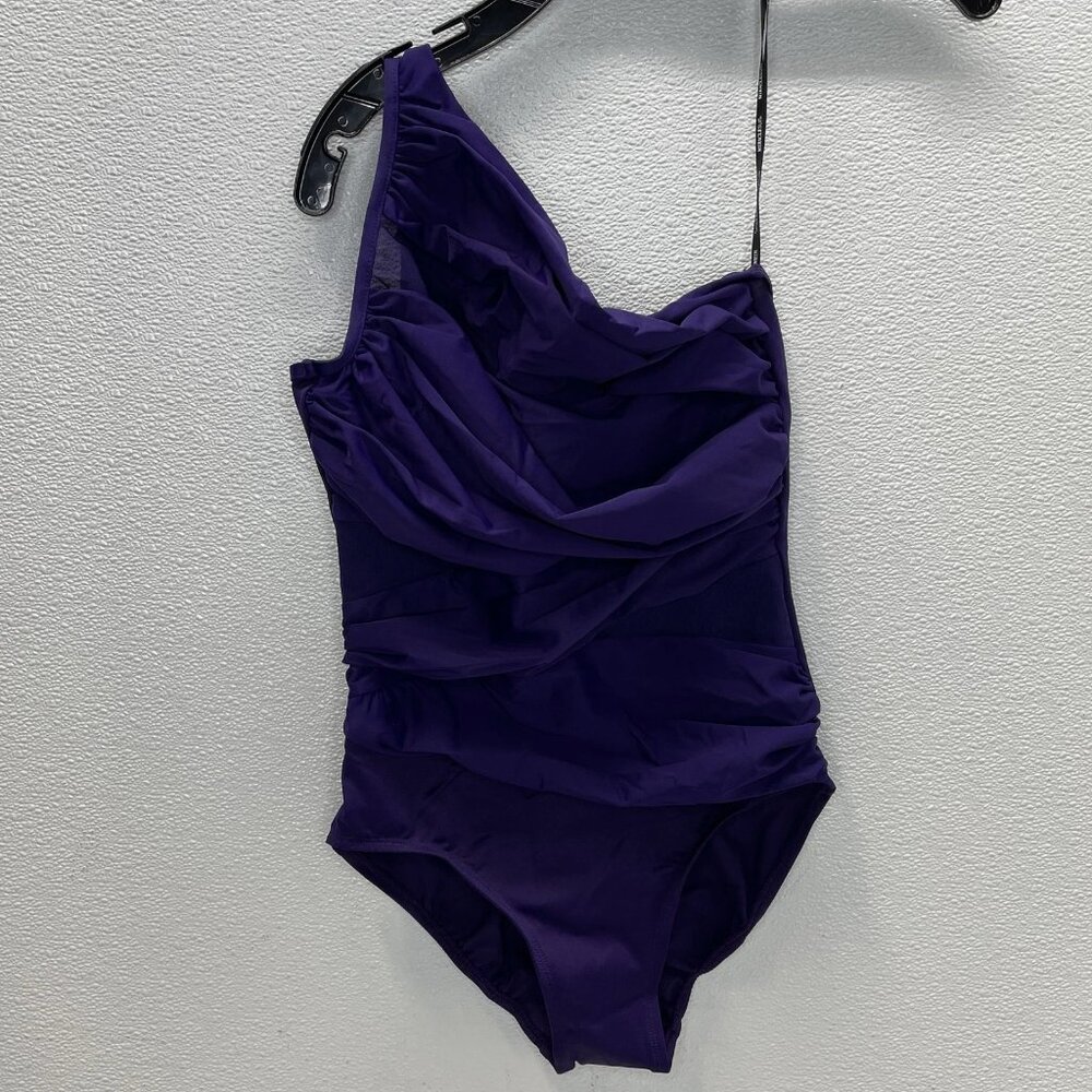 MiracleSuit Women’s One-Shoulder One-Piece Swimsuit Purple Size 10